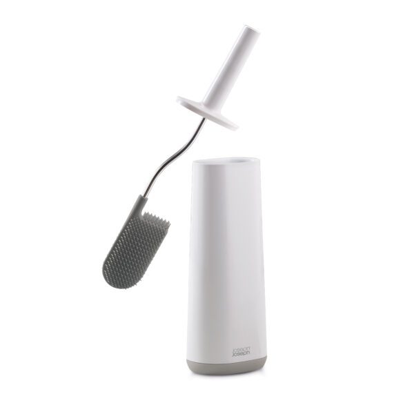 Revolutionary Flex Toilet Brush With Holder - Grey/White