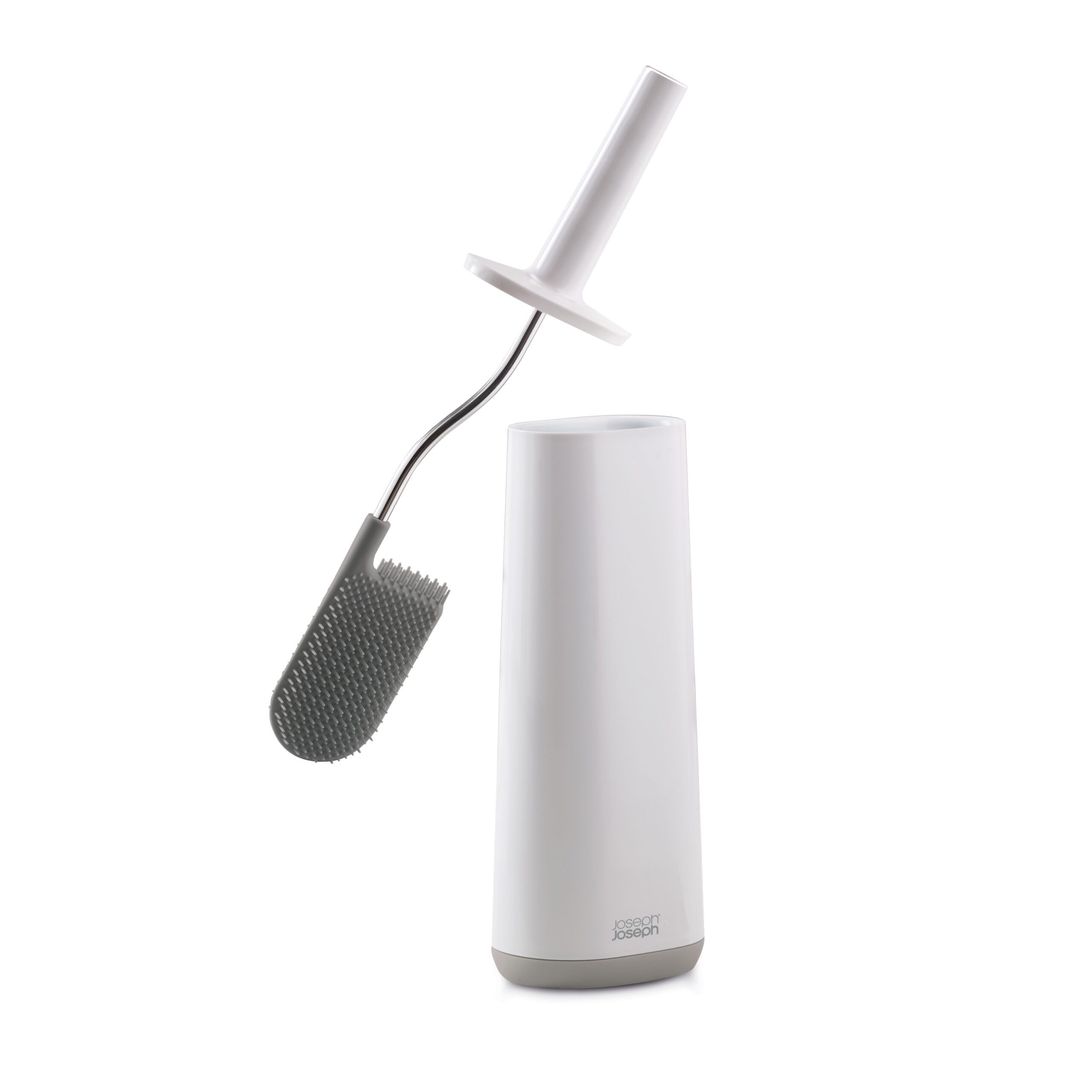 JJ-Toilet-Brush-Holder-70515-CO3 Revolutionary Flex Toilet Brush With Holder - Grey/White