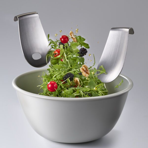Easy Uno Salad Bowl set with Stainless Steel Server - Stone