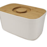 Innovative White Bread Bin with Bamboo Lid – Smart Design