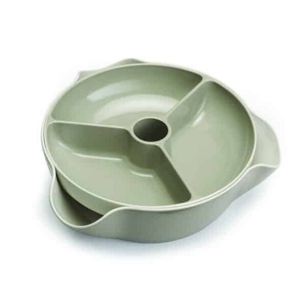 Double Dish Large White / Grey