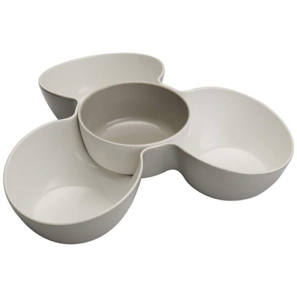 Triple Dish Stone/White
