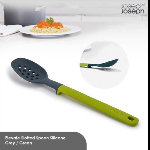 Elevate Slotted Spoon Silicone - Grey / Green
