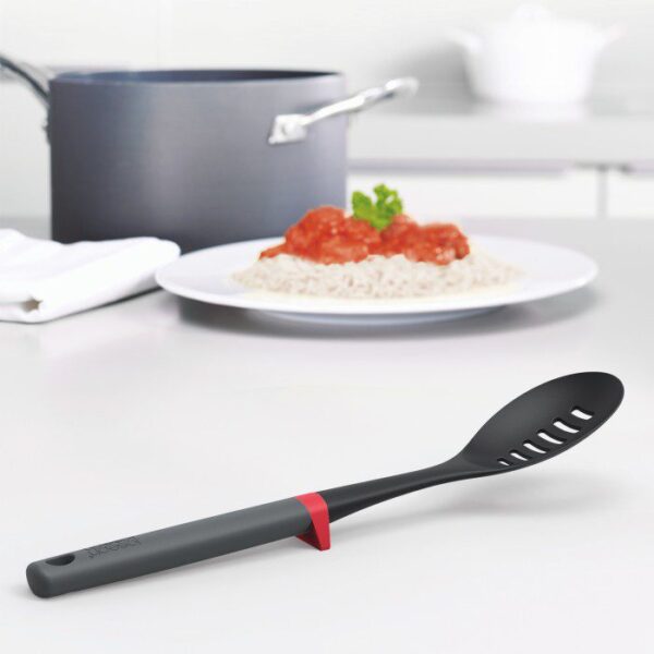 Non-Stick Safe Slotted Spoon - Smart Duo Design with Tool Rest