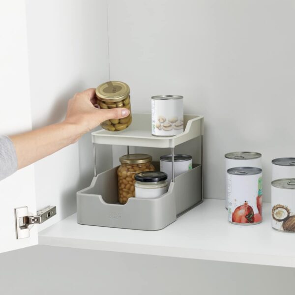 Joseph Joseph Duo 2tier Cupboard Organiser w/Drawer (Grey)