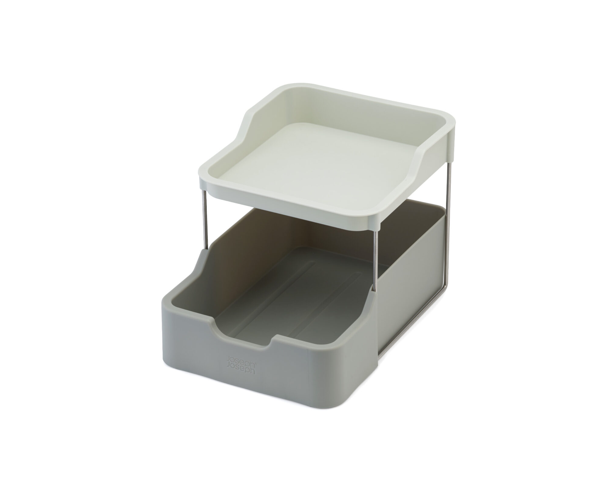 bc324bfc-f8be-4287-9459-e142851a1252.jpg Efficient Duo 2-Tier Cupboard Organiser with Drawer – Grey