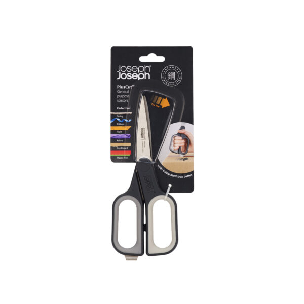 Joseph Joseph PlusCut Grey Scissors with Integrated Box Cutter