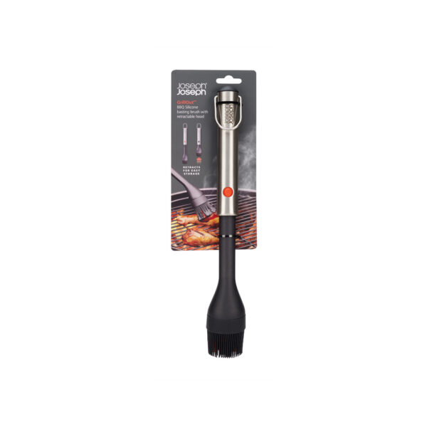 GrillOut™ Black BBQ Silicone Basting Brush with Extending Handle