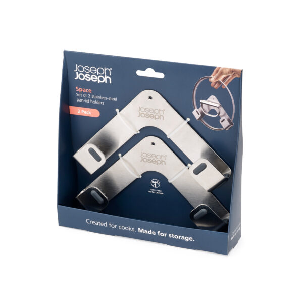 Joseph Joseph Space Pack of 2 Stainless-Steel Pan Lid Holders
