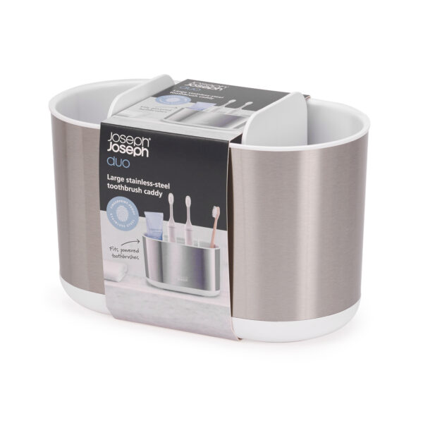 EasyStore Luxe Large Stainless-Steel Toothbrush Caddy