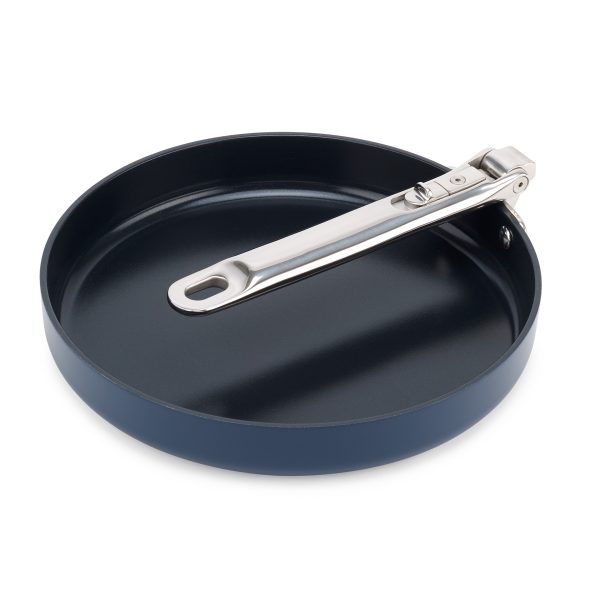 Space Folding Handle Ceramic Non-stick 24cm Blue Frying Pan