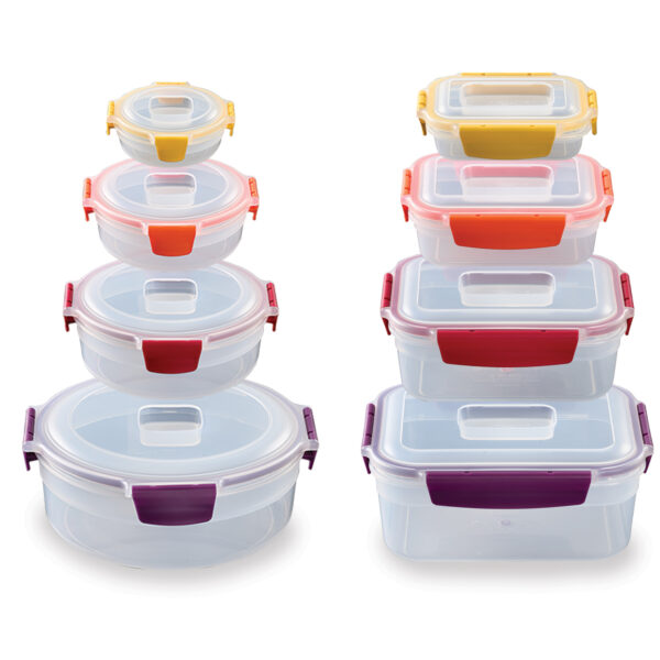 Nest Lock 8 Piece Multicolour Mixed Food Container Set