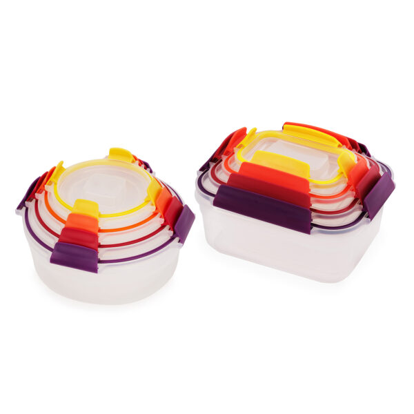 Nest Lock 8 Piece Multicolour Mixed Food Container Set