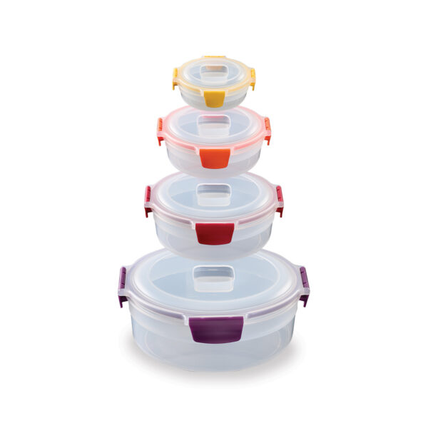 Nest Lock 4 Piece Multicolour Round Food Container Set