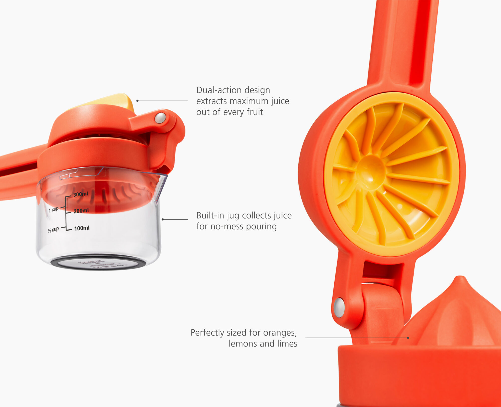 JuiceMax Plus Dual-Action Citrus Press with Measuring Cup