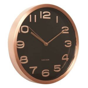 Karlsson Wall Clock Maxie Copper Numbers Black D.29 cm