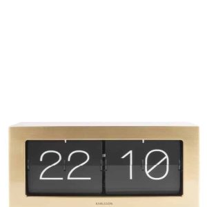 Karlsson Wall / Table Clock Boxed Flip XL Brused Gold