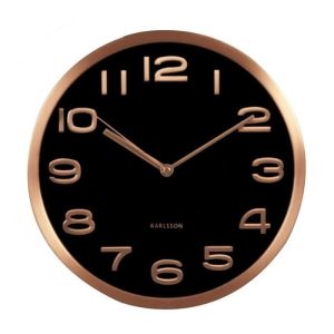 Karlsson Wall Clock Maxie Copper Numbers Black D.29 cm