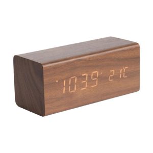 Karlsson Alarm Clock Block Dark Wood