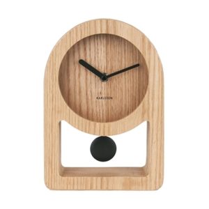 Karlsson Table Clock Lena Pendulum Wood Veneer Black