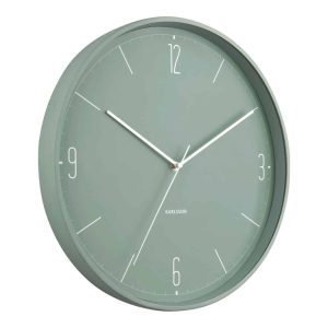 Karlsson Wall Clock Numbers & Lines Green D.40cm