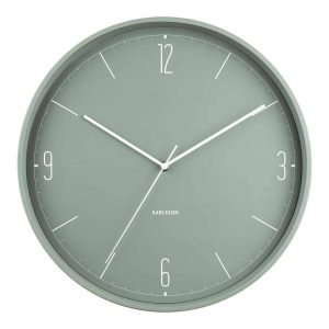 Karlsson Wall Clock Numbers & Lines Green D.40cm
