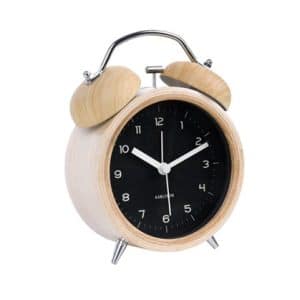 Karlsson Alarm Clock Classic Bell Wood W. Black Dial