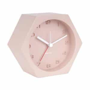 Karlsson Alarm Clock Hexagon Concrete Pink 11,5 X 10 X 6Cm