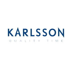 Karlsson Wall Clock Polished Steel Frame, Black on White D 29cm