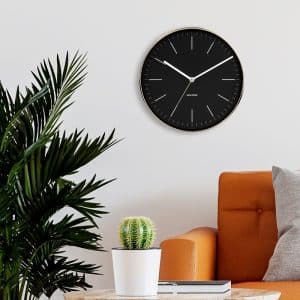 Karlsson Wall Clock Minimal Petrol Blue, Shiny Gold Case D.27,5 Cm
