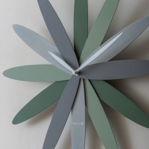 Karlsson Wall Clock Bloom Metal Green Tones D.45cm
