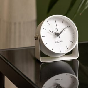 Karlsson Alarm Clock Calm Metal White D. 11 cm