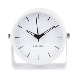 Karlsson Alarm Clock Calm Metal White D. 11 cm