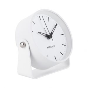 Karlsson Alarm Clock Calm Metal White D. 11 cm