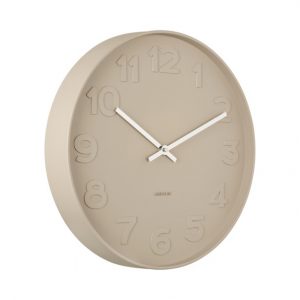 Karlsson Wall Clock Mr. Brown Numbers Sand Brown D. 37,5 cm