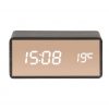 Karlsson Alarm Clock Copper Mirror LED Black Wood Veneer 7 x 15 x 4.5 cm