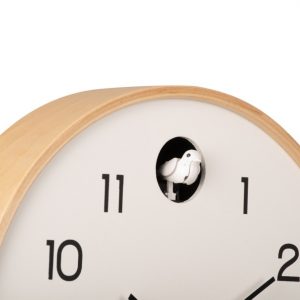 Karlsson Wall Clock Natural Cuckoo Birch Wood White D. 31,5 cm