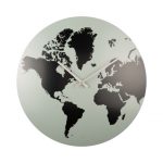 Karlsson Wall Clock World Map Metal Grayed Jade D. 39 cm