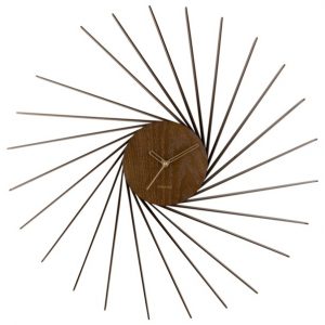 Karlsson Wall Clock Helix XL Dark Wood Veneer D. 68 cm