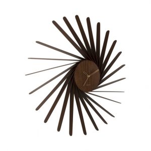 Karlsson Wall Clock Helix XL Dark Wood Veneer D. 68 cm