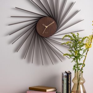 Karlsson Wall Clock Helix XL Dark Wood Veneer D. 68 cm