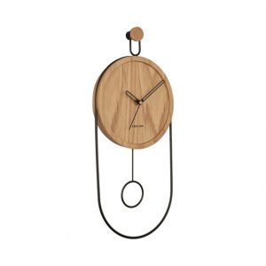 Karlsson Wall Clock Swing Pendulum Light Wood Veneer D. 20 cm