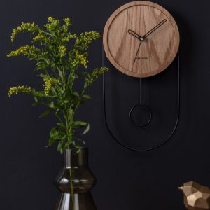 Karlsson Wall Clock Swing Pendulum Light Wood Veneer D. 20 cm