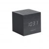 Karlsson Alarm Clock Mini Cube Black Veneer 8x8x8cm