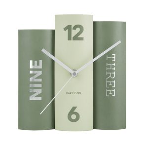 Karlsson Table Clock Book Green Tones Paper 20 x 19,5 x 15 cm