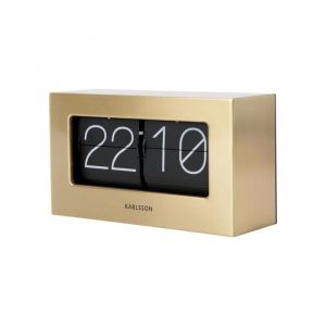 Karlsson Table Clock Boxed Flip Brushed Gold 21 x 8,5 x 11cm