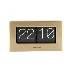 Karlsson Table Clock Boxed Flip Brushed Gold 21 x 8,5 x 11cm