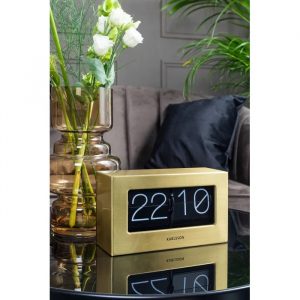 Karlsson Table Clock Boxed Flip Brushed Gold 21 x 8,5 x 11cm