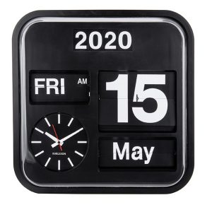 Karlsson Wall Clock Big Flip Silver Casing 43x43x16cm