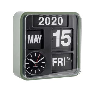 Karlsson Wall Clock Mini Flip Green Casing 24.5 x 24.5 x 10 cm